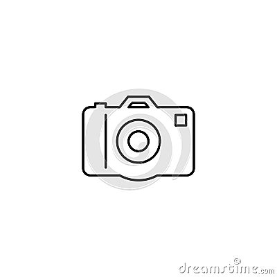 Analogue camera outline icon. Stock Photo