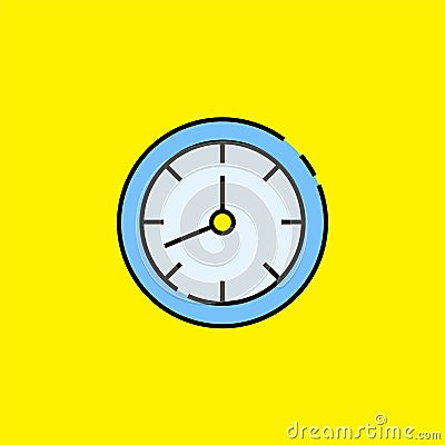 Analogue clock line icon Vector Illustration