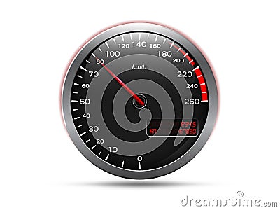 Analogue speedometer Vector Illustration