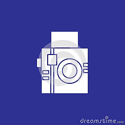 analogue square camera flat style solid icon for photographer vector illustration Vector Illustration