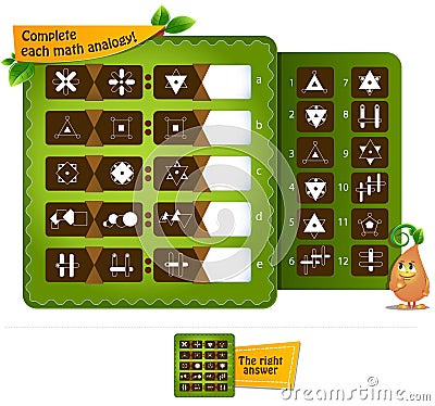 Analogy iq brainteaser game Vector Illustration