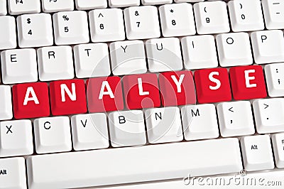 Analyse word on keyboard Stock Photo