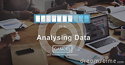 Analysing Data Loading Progress Bar Concept Stock Photo