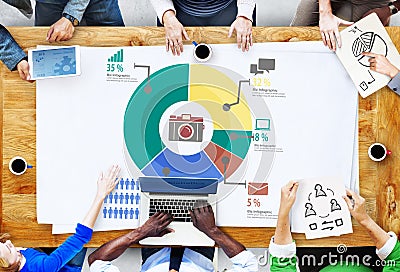 Analysis Analytic Marketing Sharing Graph Diagram Concept Stock Photo