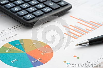Analysis of business reports Stock Photo