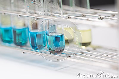 Analysis Chemical composition in laboratory. Stock Photo
