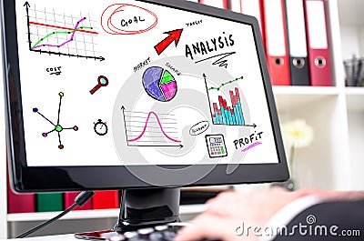 Analysis concept on a computer screen Stock Photo