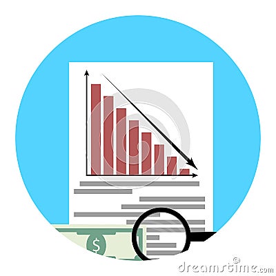 Analysis of financial crisis app icon Vector Illustration