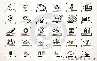 Analysis Fine Line Icons Generative AI Stock Photo