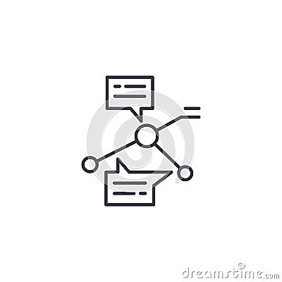 Analysis of indicators linear icon concept. Analysis of indicators line vector sign, symbol, illustration. Vector Illustration
