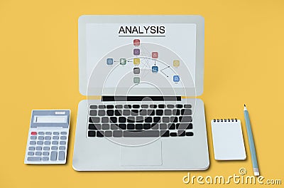 Analysis Model Flow Chart Icon Stock Photo