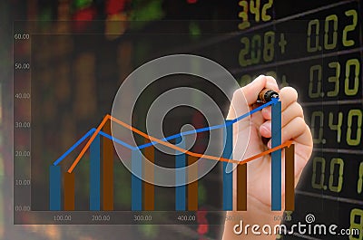 Analysis of stock market Stock Photo