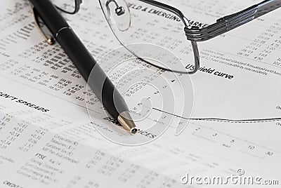 Analysis of the stock market. Stock Photo