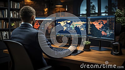 The analyst assesses software system functionalities, Examining test reports Stock Photo
