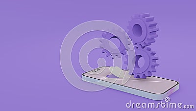 analyst uses a computer and dashboard for data business analysis and Data Management System with KPI Stock Photo