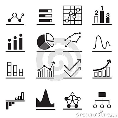 Analytic Graph icon Set Vector Illustration