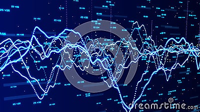 Analytical chart. Financial data graph. Business analyzes, chart of investment trading. Fundamental and technical Stock Photo