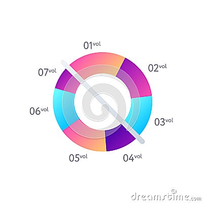 Analytical data infochart isolated on white Cartoon Illustration