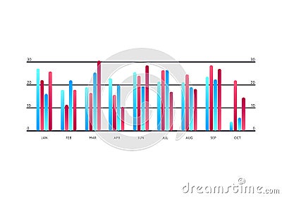 Analytical infochart isolated on white background Vector Illustration