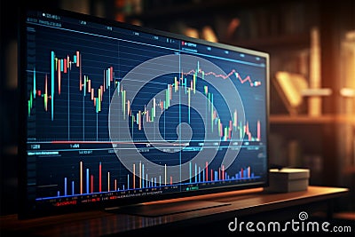 Analytical showcase Business, stock market trends presented through visual overview Stock Photo