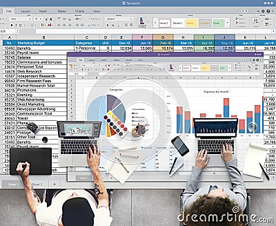 Analytics Brainstorming Chart Diagram Report Concept Stock Photo