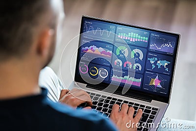 Analytics Dashboard And Information Technology Stock Photo