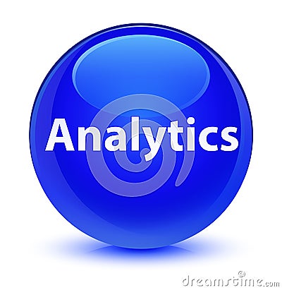 Analytics glassy blue round button Cartoon Illustration