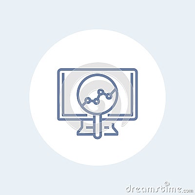 Analytics line icon isolated on white Vector Illustration