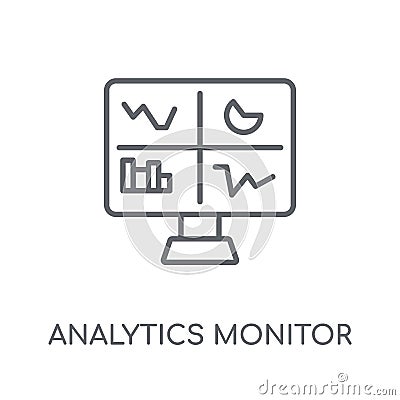 Analytics Monitor linear icon. Modern outline Analytics Monitor Vector Illustration