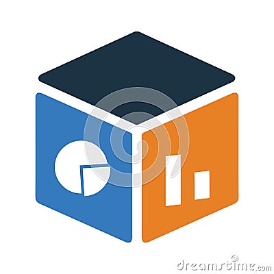 Analytics, olap, big data icon. Simple editable vector design isolated on a white background Stock Photo