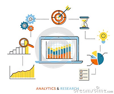 Analytics process Vector Illustration