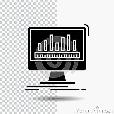 analytics, processing, dashboard, data, stats Glyph Icon on Transparent Background. Black Icon Vector Illustration
