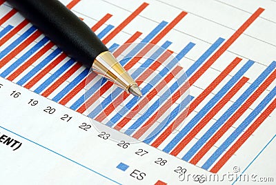 Analyze the trend in the business chart Stock Photo