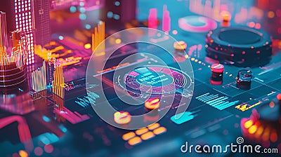 Analyze and visualize financial reports using advanced data visualization techniques for informed decision making Cartoon Illustration