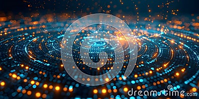 Analyzing complex digital data for business insights using cybersecurity technology concept. Stock Photo