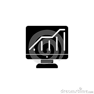 Analyzing Computer Monitor Statistics for Data Insights Vector Illustration
