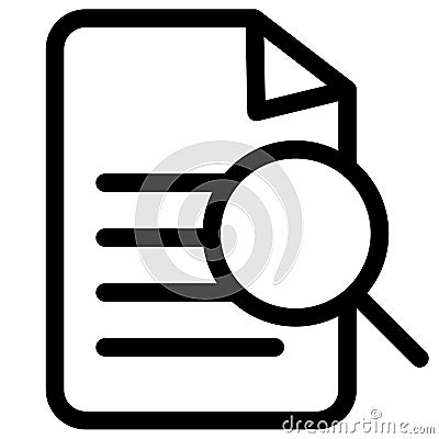 Analyzing document with written text icon symbol - Search and Analyzing documents or Big data Vector Illustration