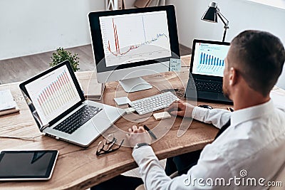 Analyzing sales pitch. Stock Photo