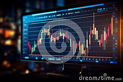 Analyzing trends Business, stock market overview through informative visual display Stock Photo