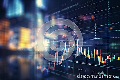 Analyzing Trends: Navigating Stock Charts and Financial Markets as a Trader. Generative AI Stock Photo