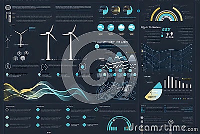 Analyzing Wind Turbine Energy Production: Visualizing Data Patterns and Trends for Improved Efficiency and Sustainability with Stock Photo