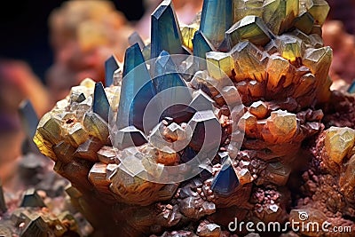 Analyzipng The Complex Structure Of Mineral Formation. Generative AI Stock Photo