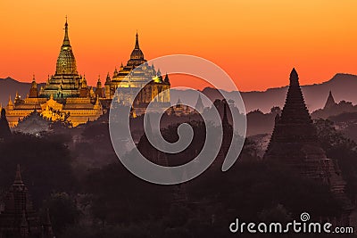 Ananda pagoda at dusk Stock Photo