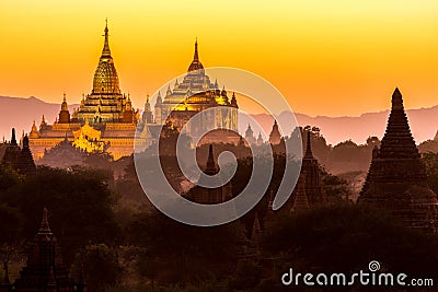 Ananda pagoda at dusk Stock Photo