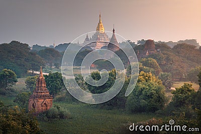 Ananda Temple at Sunrise, Bagan, Myanmar Stock Photo