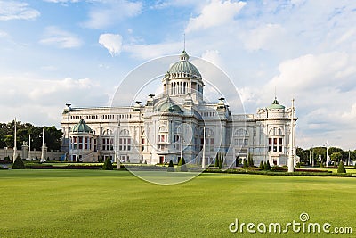 Anantasamakhom Throne Hall in Bangkok with blue sky, Thailand national museum open for public tourist visit Stock Photo