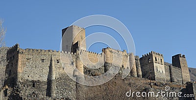 Ananur fortress is located in Georgia on the Georgian Military Highway. Ananuri served as the main stronghold for the Aragwa erist Stock Photo