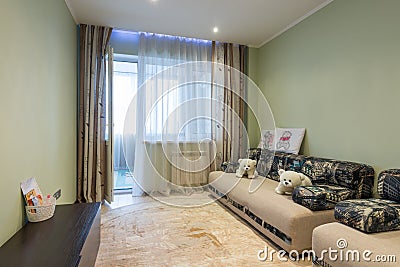 Anapa, Russia - February 2, 2019: Bedroom interior with sofas Editorial Stock Photo