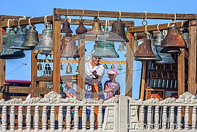 Russian Bells outdoor exposition in Anapa represents old Orthodox bells of all kinds Editorial Stock Photo