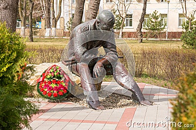 Memorial dedicated to the wars of the Afghans, in the Memory Park and Alley of Glory in Anapa, Russ Editorial Stock Photo